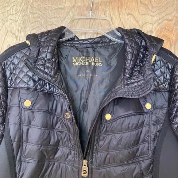 NWOT Michael Kors Quilted Knit-Panel Puffer Coat XL - Picture 6 of 10